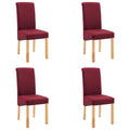 Vidaxl Dining Chairs 4 Pcs Red Fabric