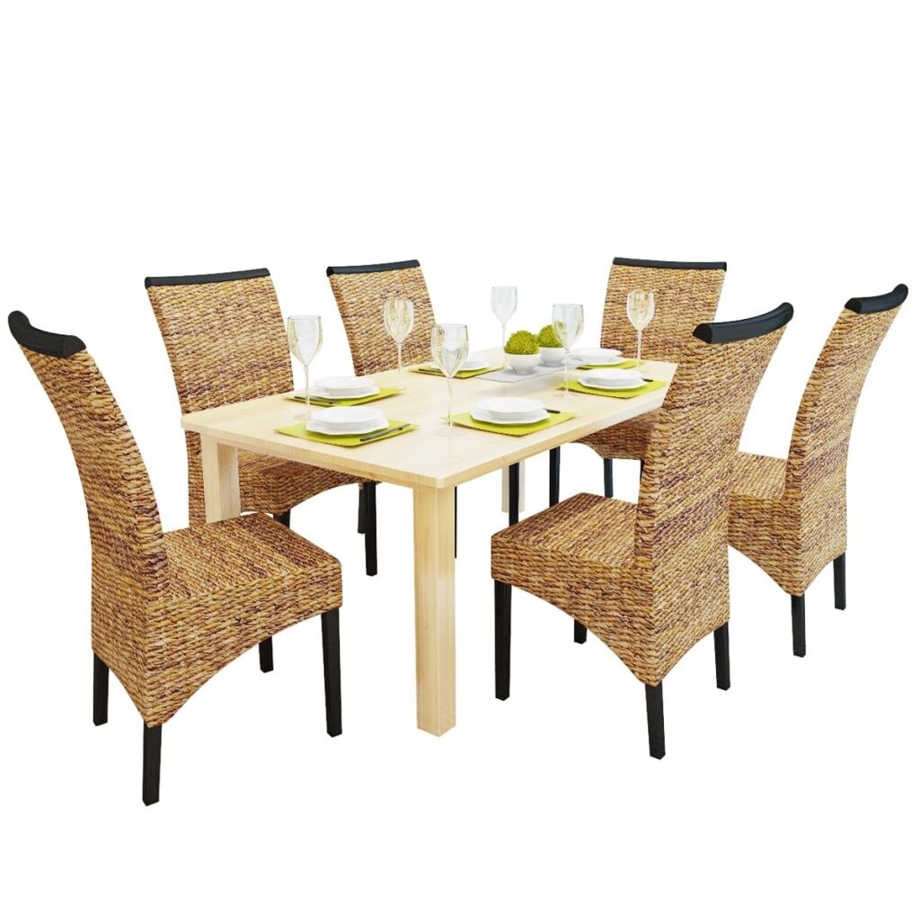 Vidaxl Dining Chairs 6 Pcs Abaca Brown