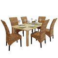 Vidaxl Dining Chairs 6 Pcs Abaca Brown