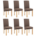 Vidaxl Dining Chairs 6 Pcs Brown Fabric