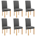 Vidaxl Dining Chairs 6 Pcs Gray Fabric