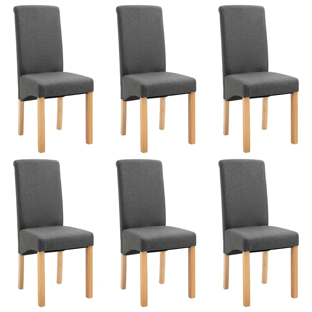Vidaxl Dining Chairs 6 Pcs Gray Fabric