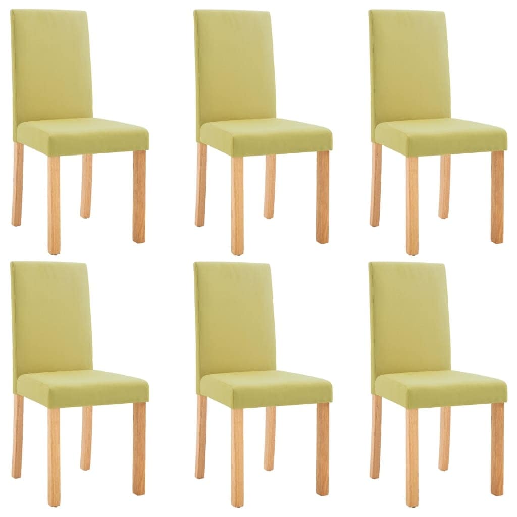 Vidaxl Dining Chairs 6 Pcs Green Fabric