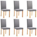 Vidaxl Dining Chairs 6 Pcs Light Gray Fabric