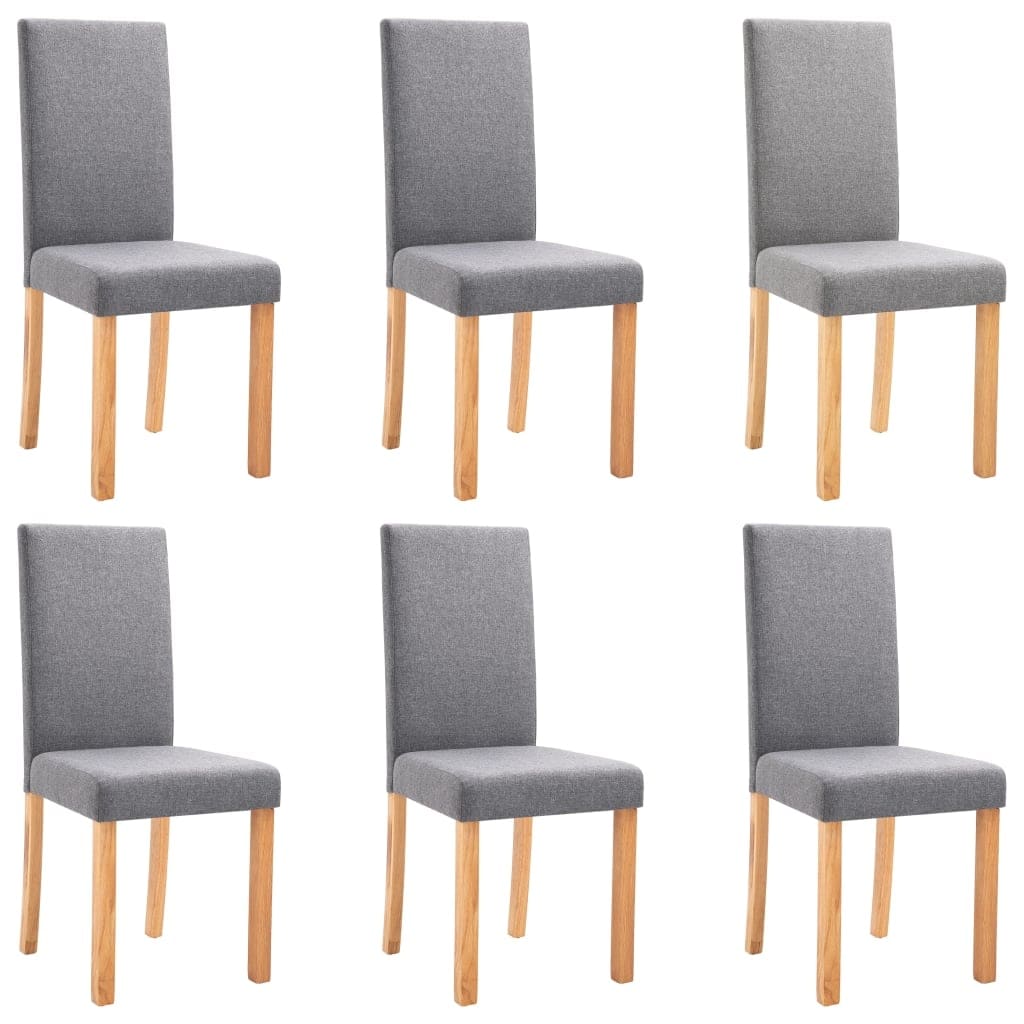 Vidaxl Dining Chairs 6 Pcs Light Gray Fabric