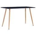 Vidaxl Dining Table Black And Oak 47.2 X23.6 X29.1 Mdf