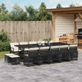 Vidaxl Garden Dining Set Black Pe Rattan Large Foldable 41.7 X 108.3 X 28.7 In