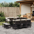 Vidaxl Garden Dining Set Black Poly Rattan 10 Seater Foldable 65.0 X 41.7 X 28.7 In.