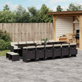 Vidaxl Garden Dining Set Black Poly Rattan 16 Seater 129.9 X 41.7 X 28.7 In