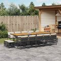 Vidaxl Garden Dining Set Black And Brown 41.7 X 108.3 X 28.7 In