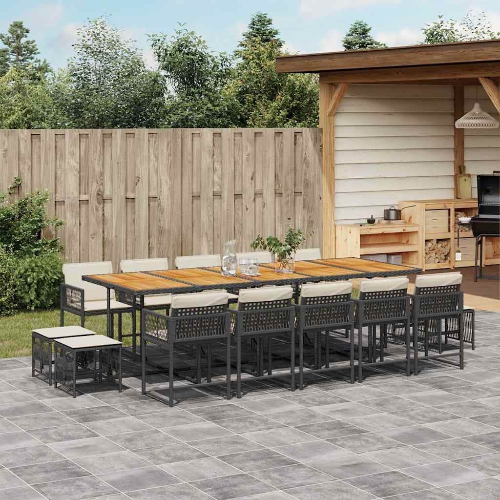 Vidaxl Garden Dining Set Black And Brown 41.7 X 108.3 X 28.7 In