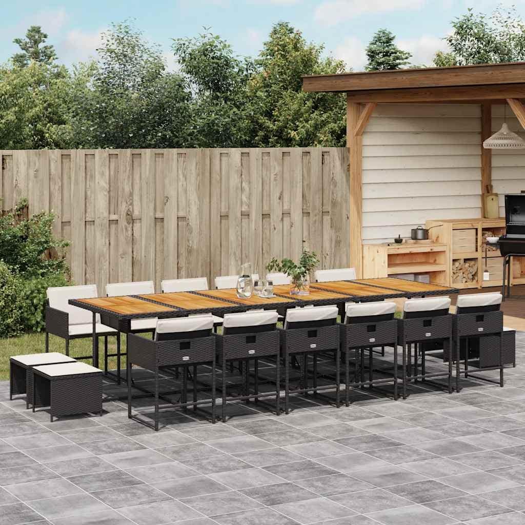 Vidaxl Garden Dining Set Black And Brown 41.7 X 129.9 X 28.7 In