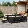 Vidaxl Garden Dining Set Black And Cream White 86.6 X 41.7 X 28.7 In