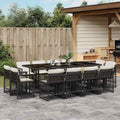Vidaxl Garden Dining Set Black And Cream White 41.7 X 86.6 X 28.7 In