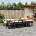Vidaxl Garden Dining Set Black And Cream White 41.7 X 129.9 X 28.7 In