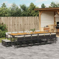 Vidaxl Garden Dining Set Black And Cream White 41.7 X 129.9 X 28.7 In