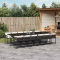 Vidaxl Garden Dining Set Black And Cream 41.7 X 129.9 X 28.7 In
