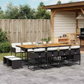 Vidaxl Garden Dining Set Black And Brown 41.7 X 86.6 X 28.7 In