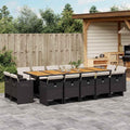 Vidaxl Garden Dining Set Black And Brown Cream White Cushions 108.3 X 41.7 X 28.7 In.
