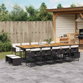 Vidaxl Garden Dining Set Black And Brown 41.7 X 80.7 X 28.7 In