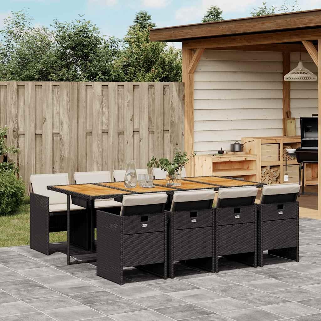 Vidaxl Garden Dining Set Black And Brown 41.7 X 86.6 X 28.7 In
