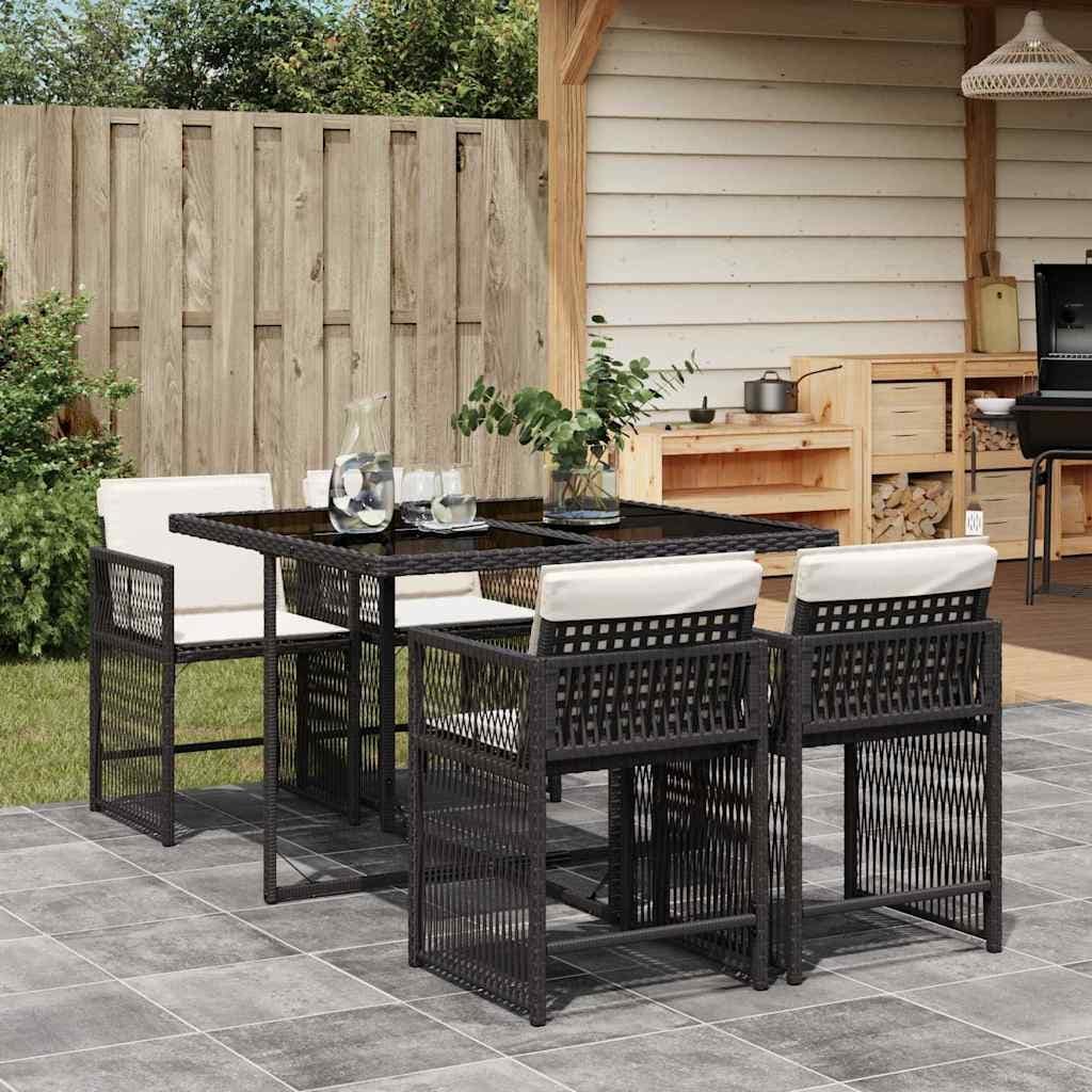 Vidaxl Garden Dining Set Black 41.7 X 43.3 X 28.7 In