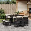 Vidaxl Garden Dining Set Black 43.3 X 41.7 X 28.7 In