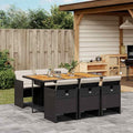 Vidaxl Garden Dining Set Black Brown Cream White 65.0 X 41.7 X 28.7 In