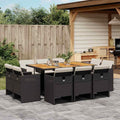 Vidaxl Garden Dining Set Black Brown Cream White 65.0 X 41.7 X 28.7 In