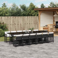 Vidaxl Garden Dining Set Black Cream White 41.7 X 129.9 X 28.7 In