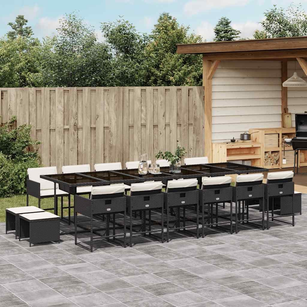 Vidaxl Garden Dining Set Black Cream White 41.7 X 129.9 X 28.7 In