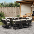 Vidaxl Garden Dining Set Black Cream White 41.7 X 65.0 X 28.7 In
