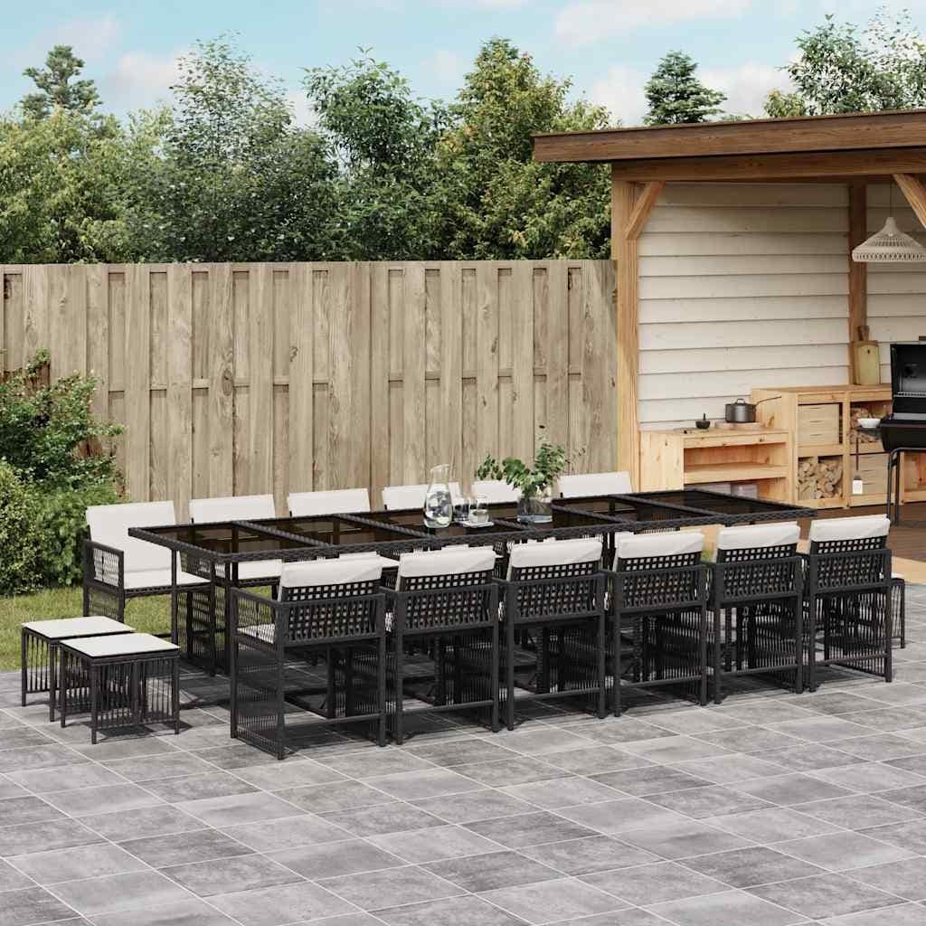 Vidaxl Garden Dining Set Black Cream White 41.7 X 129.9 X 28.7 In