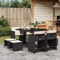 Vidaxl Garden Dining Set Black Cream White 41.7 X 43.3 X 28.7 In