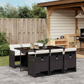 Vidaxl Garden Dining Set Black Cream White 41.7 X 65.0 X 28.7 In