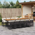 Vidaxl Garden Dining Set Black Cream White 41.7 X 108.3 X 28.7 In
