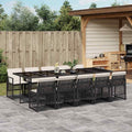 Vidaxl Garden Dining Set Black Cream White 41.7 X 108.3 X 28.7 In
