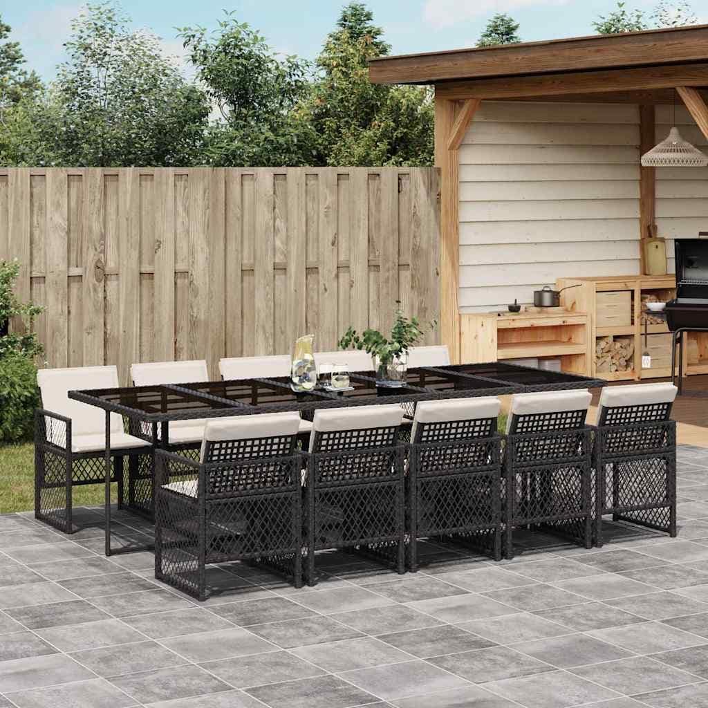 Vidaxl Garden Dining Set Black Cream White 41.7 X 108.3 X 28.7 In