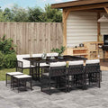 Vidaxl Garden Dining Set Black Cream White 41.7 X 65.0 X 28.7 In