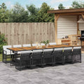Vidaxl Garden Dining Set Black Cream White 41.7 X 129.9 X 28.7 In