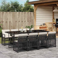 Vidaxl Garden Dining Set Black Cream White 41.7 X 86.6 X 28.7 In