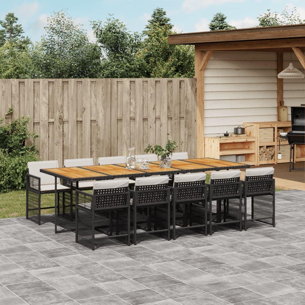 Vidaxl Garden Dining Set Black Cream White 41.7 X 108.3 X 28.7 In