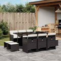 Vidaxl Garden Dining Set Black Cream White 65.4 X 41.7 X 28.7 In