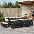 Vidaxl Garden Dining Set Black Cream White 41.7 X 86.6 X 28.7 In