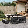 Vidaxl Garden Dining Set Black Cream White 41.7 X 65.0 X 28.7 In.