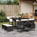 Vidaxl Garden Dining Set Black Cream White 41.7 X 43.3 X 28.7 In