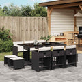 Vidaxl Garden Dining Set Black 41.7 X 65.0 X 28.7 In