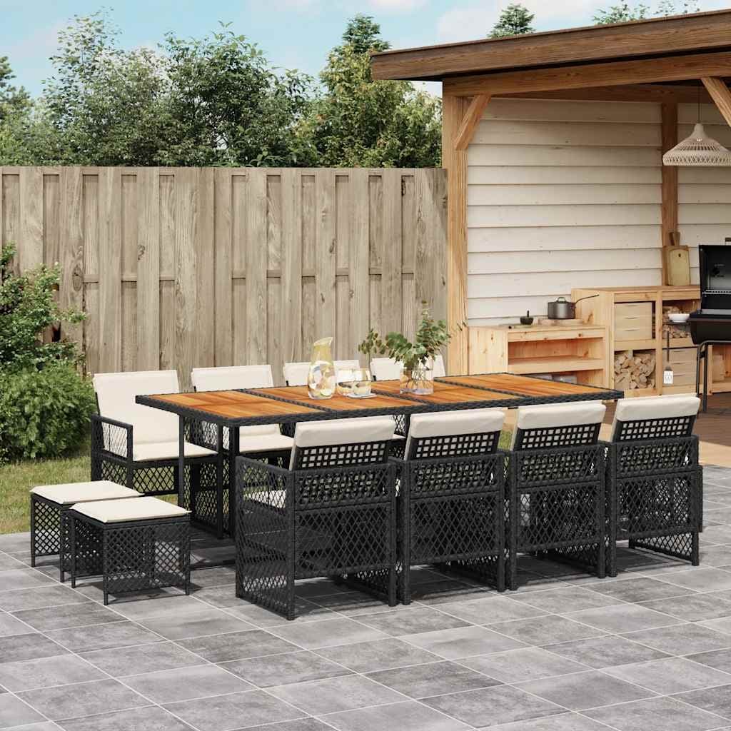 Vidaxl Garden Dining Set Black 41.7 X 86.6 X 28.7 In