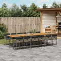 Vidaxl Garden Dining Set Grey And Brown 41.7 X 129.9 X 28.7 In