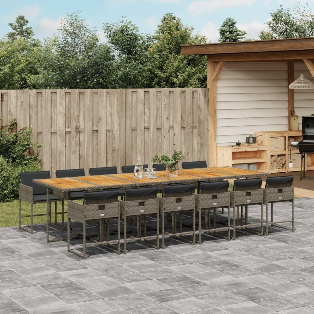 Vidaxl Garden Dining Set Grey And Brown 41.7 X 129.9 X 28.7 In